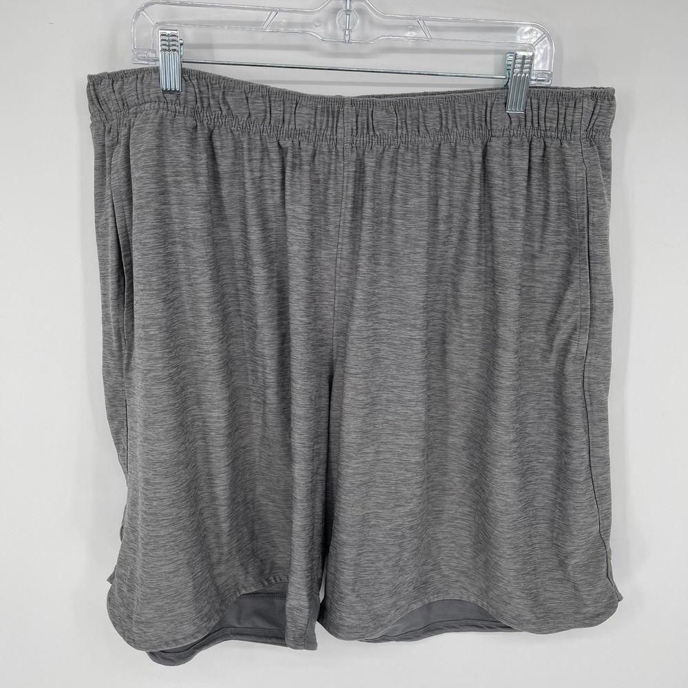 Athletic Works Men's‎ Gray Sweat Athletic Workout Gym Shorts Size 2XL 44-46